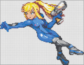 Zero Suit Samus - samus aran,zero suit,metroid,video game,character,blonde,costume,blue,yellow