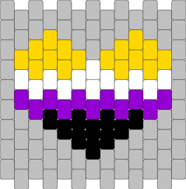 Sm non-binary heart - nonbinary,heart,pride,yellow,gray,purple