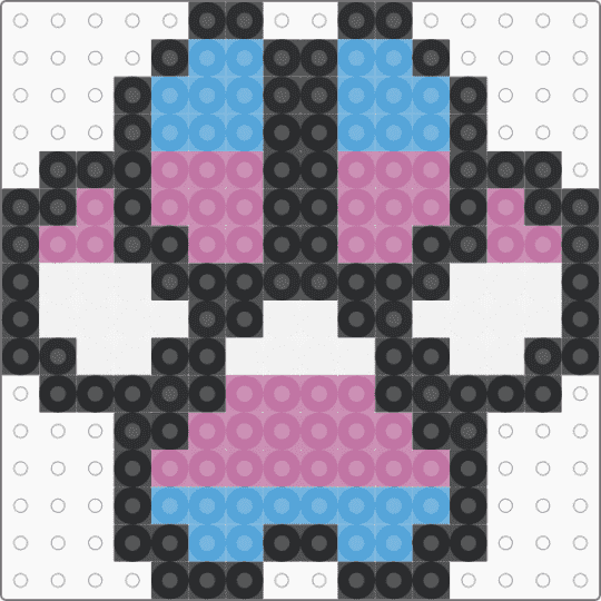 Trans flag paw print - pink,light blue