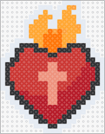 Sacred Heart from Isaac v1 - sacred heart,binding of isaac,flame,fiery,cross,video game,red,orange