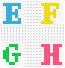 EFGH - alphabet,text,letters,colorful,light blue,yellow,green,pink