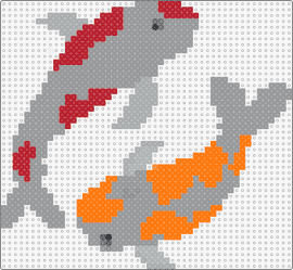 ปลาคราฟ - koi,fish,swim,yin yang,animals,gray,orange,red