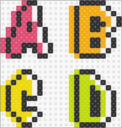 ABCD1 - alphabet,letters,text,abcd,letter,font,orange,red,green