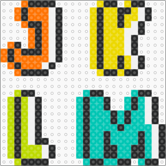 JKLM 2 - alphabet,text,letters,video game,character,gaming,yellow,teal