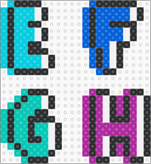 EFGH 2 - alphabet, background, letters, light blue, pink, teal, text