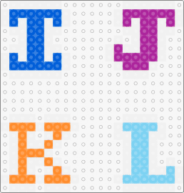 IJKL - alphabet,text,letters,colorful,blue,orange,purple,light blue