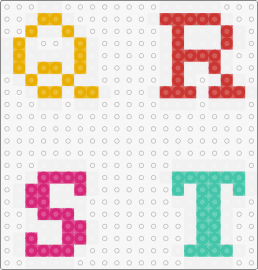 QRST - qrst,alphabet,text,letters,colorful,yellow,red,pink,teal