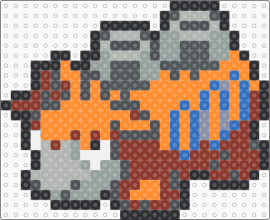 Camerupt Box Sprite - gray,orange,red