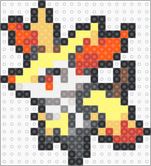 Braixen Box Sprite - gray,yellow