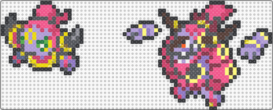 Hoopa (Confined & Unbound) Box Sprites - gray,yellow,pink,brown