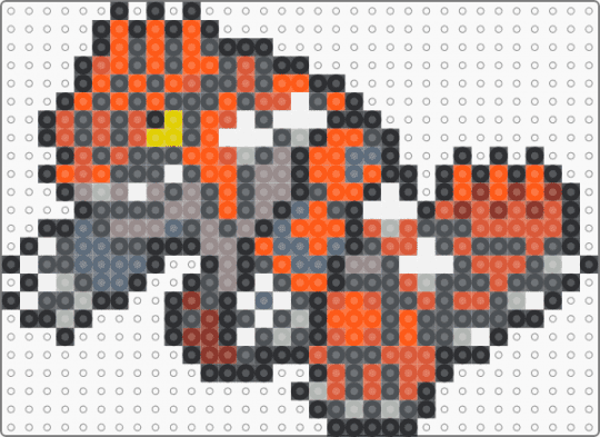 Groudon Box Sprite - gray, orange, red
