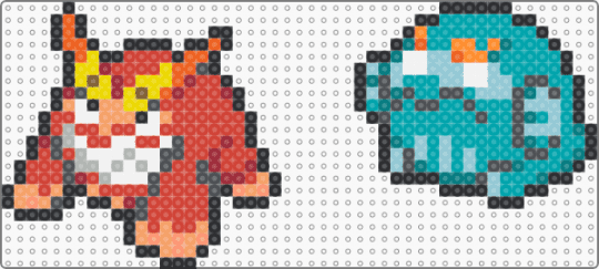 Darmanitan (Awake & Zen Mode) Box Sprite - gray,red,orange,teal