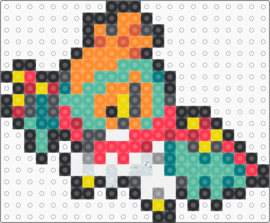Hawlucha Box Sprite - orange, red, teal