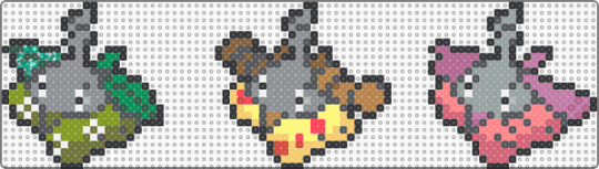 Wormadam (Plant, Sandy, & Trash)Box Sprites - gray,red