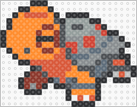 Torkoal Box Sprite - gray, orange, red