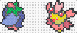 Cherrim (Overcast & Sunshine Form) Box Sprites - gray,green,red,light blue