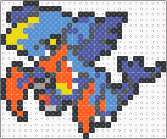 Mega Garchomp Box Sprite - gray,light blue,purple,orange
