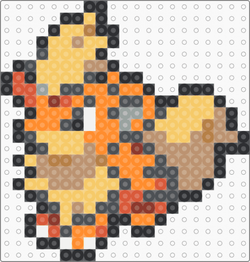 Growlithe Box Sprite - beige, gray, orange, yellow