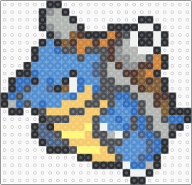 Blastoise Box Sprite - blastoise,pokemon,gray,yellow,blue,colorful