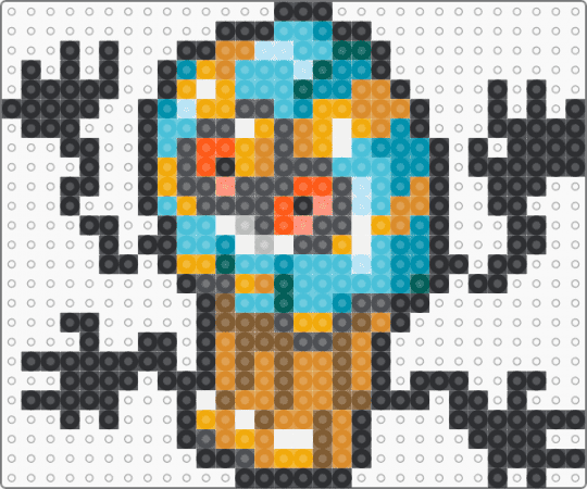 Cofagrigus Box Sprite - black,gray,orange,light blue