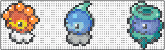 Castform (Sunny, Rainy, and Snowy Forme) Box Sprites - colorful, orange, teal