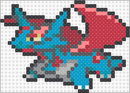 Mega Salamence Box Sprite - gray, light blue, red