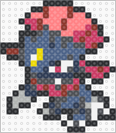 Weavile Box Sprite - gray,red,pink,blue