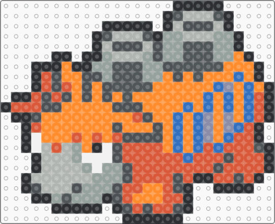 Camerupt Box Sprite - gray, orange, red