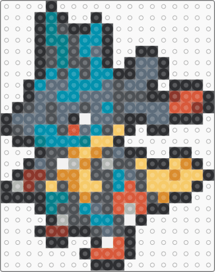 Mega Lucario Box Sprite - gray, teal