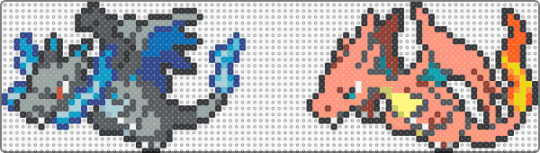 Mega Charizard (X & Y) Box Sprites - gray,blue,light blue,orange