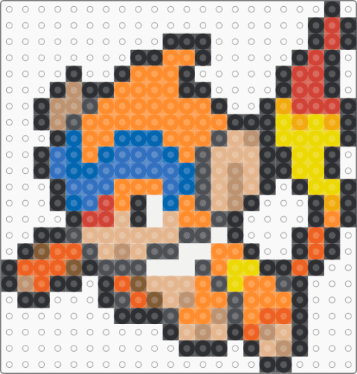 Monferno Box Sprite - monferno,pokemon,character,creature,sprite,fire,grass,gaming,video game,orange,blue,beige