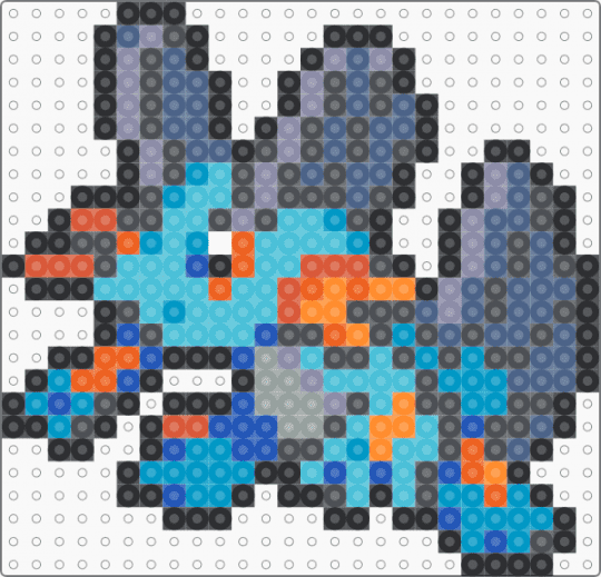 Swampert Box Sprite - blue, gray, light blue