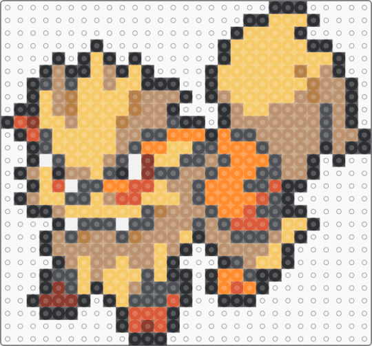 Arcanine Box Sprite - beige, gray, yellow