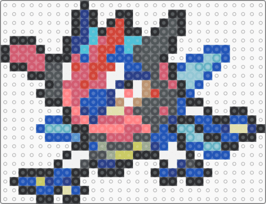 Ash-Greninja Box Sprite - blue, gray, red