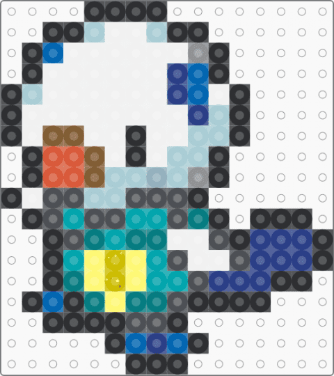 Oshawott Box Sprite - blue, gray, light blue, teal
