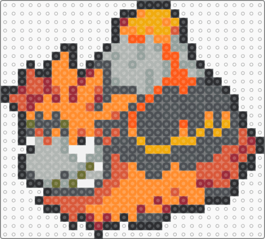 Mega Camerupt Box Sprite - gray, orange, red