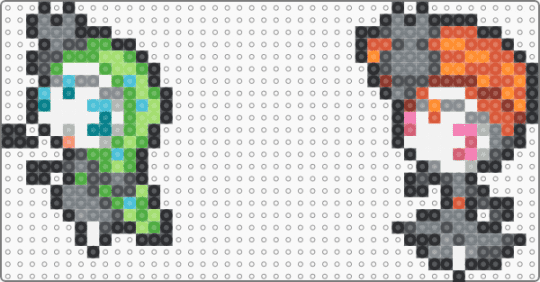 Meloetta (Aria & Pirouette Forme)Box Sprites - gray, green, red