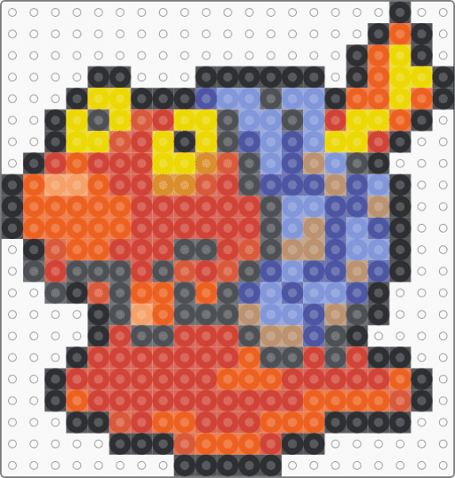 Magcargo Box Sprite - gray, orange, red
