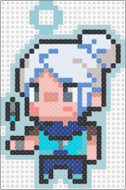 POCKET JETT - jett,valorant,chibi,character,video game,teal,blue,tan,white