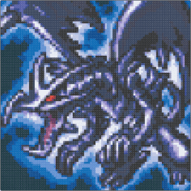 Red Eyes Black Dragon - red eyes black dragon,yugioh,card,fantasy,gaming,anime,winged,blue,gray