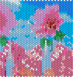 Katy Mcnulty Collage (Converted to a kandi pattern) - katy mcnulty,flowers,art,nature,panel,pink,blue