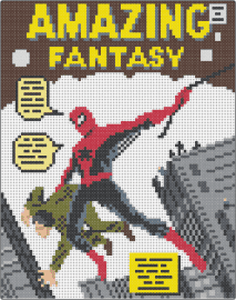 Spidey Cover (pixel art shop) - spiderman,comic,book,superhero,marvel,red,brown,yellow