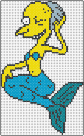 Mr. Burns Mermaid - mr burns,mermaid,simpsons,cartoon,whimsical,playful,reimagined,sea creature,humo