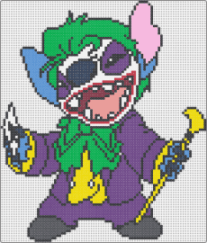 Stitch Joker - stitch,joker,mashup,costume,disney,comic,lilo and stitch,batman,halloween,charac