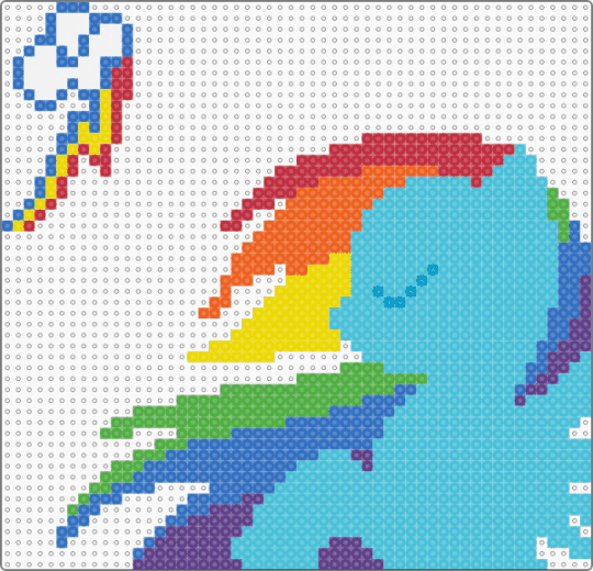 Rainbow Dash Minimalist - blue, light blue