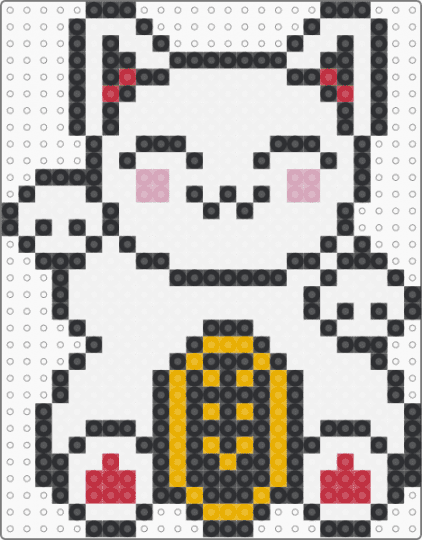 Fortune Cat - white,orange