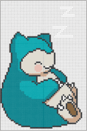 Snorlax - snorlax,pokemon,sleeping,cute,happy,gaming,character,teal,beige