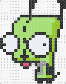 Gir fuse bead - gir,invader zim,character,cartoon,tv show,costume,dog,robot,cute,silly,green,white