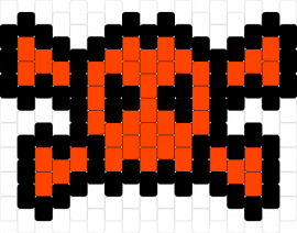 Skull02 - skull,crossbones,simple,cute,spooky,halloween,red,orange,black