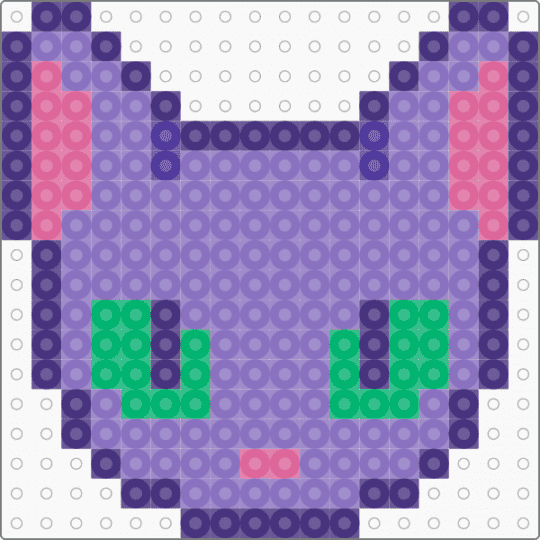 purple kitty - purple,blue,cat,halloween,kitty,cute,perler
